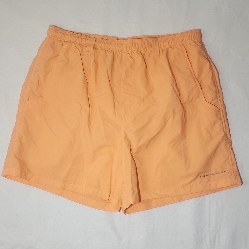 Columbia PFG Swim Trunks Orange Omni-Shade Fishing Shorts Mens Sz M